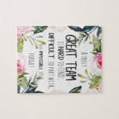 チーム素晴らし感謝していギフト素晴らしいチーム引用文 ジグソーパズル (横)