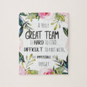 チーム素晴らし感謝していギフト素晴らしいチーム引用文 ジグソーパズル (縦)