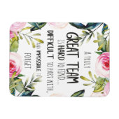 チーム素晴らし感謝していギフト素晴らしいチーム引用文 マグネット (横)