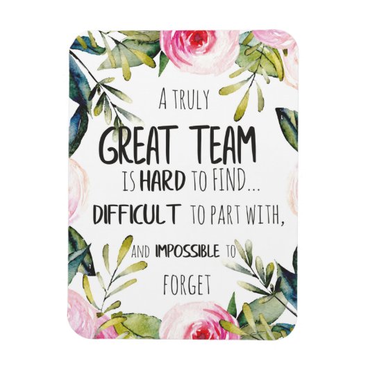 チーム素晴らし感謝していギフト素晴らしいチーム引用文 マグネット (縦)