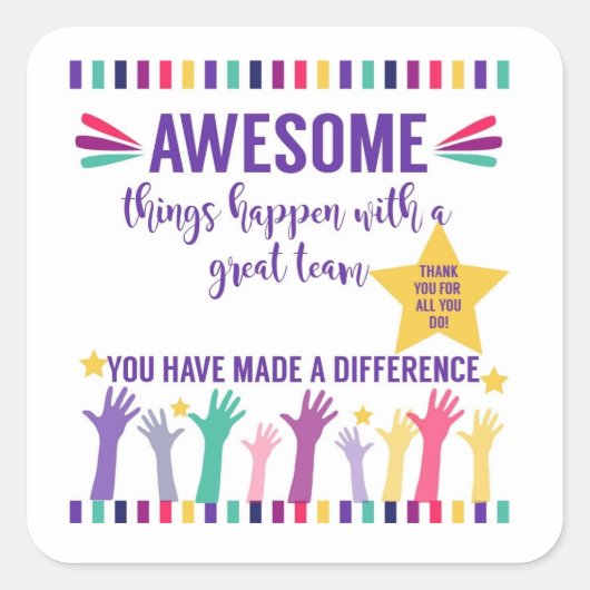 チーム素晴らし素晴らしチーム スクエアシール (正面)