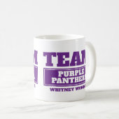 チーム紫色はチームおよび名前のマグを個人化します コーヒーマグカップ (正面右)