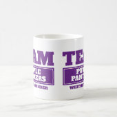 チーム紫色はチームおよび名前のマグを個人化します コーヒーマグカップ (中央)