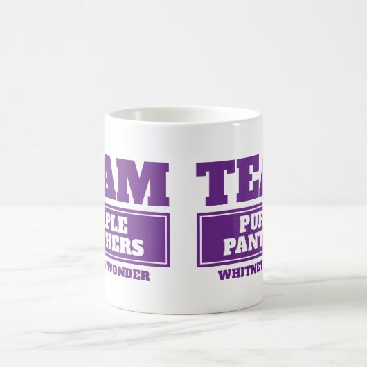 チーム紫色はチームおよび名前のマグを個人化します コーヒーマグカップ (中央)