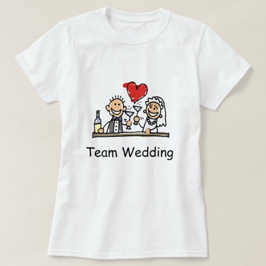 チーム結婚ズキュート新郎新婦ブライダルバチェロレッテ Tシャツ (デザイン正面)