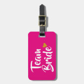 チーム花嫁の金ゴールドのハート ラゲッジタグ (正面縦)