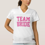 チーム花嫁ジャージー レディースフットボールジャージー<br><div class="desc">このチーム花嫁の結婚式のjerseyを持つ花嫁のためのサポートを示して下さい! バチェロレッテのパーティーのために完成して下さい!</div>