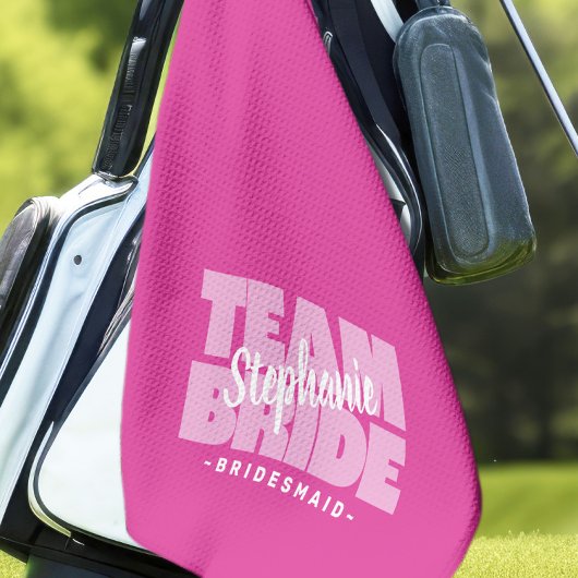 チーム花嫁ブライドメイドおもしろいゴルファーのスポーツピンクシック ゴルフタオル