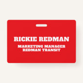 チーム赤パーソナライズされた名チーム建物バッジ バッジ (裏面)