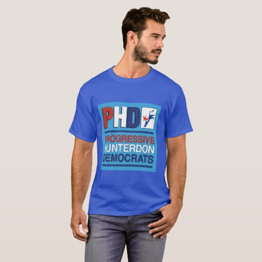 チーム進歩的なHunterdon民主党員! Tシャツ (正面フル)