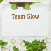 チーム遅くかわいい漫画のカメおよびかたつむり キッチンタオル (折り畳み)