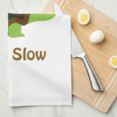 チーム遅くかわいい漫画のカメおよびかたつむり キッチンタオル (四つ折り)