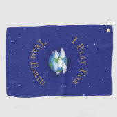 「チーム遊アースに向けて」カスタムグローバル行動主義 ゴルフタオル (横)