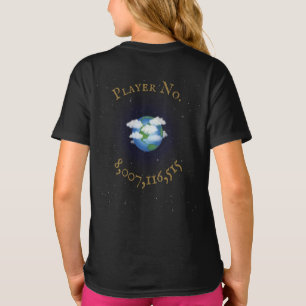 「チーム遊・アースに向けて」世界の人口カスタム Tシャツ