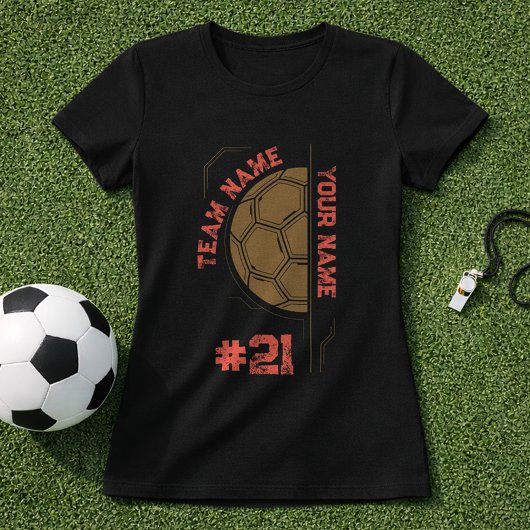 チーム選手名と背番号入りプレミアムサッカーボール Tシャツ