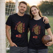チーム選手名と背番号入りプレミアムサッカーボール Tシャツ