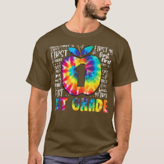 チーム1年生タイポグラフィ絞り染め新学期T Tシャツ