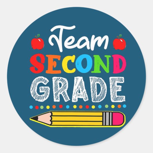 チーム2年生2年生先生生 ラウンドシール (正面)