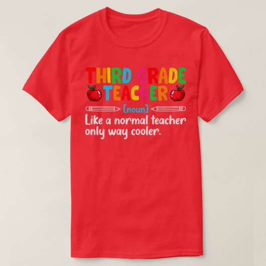 チーム3年生おもしろい3年生先生定義 Tシャツ (デザイン正面)