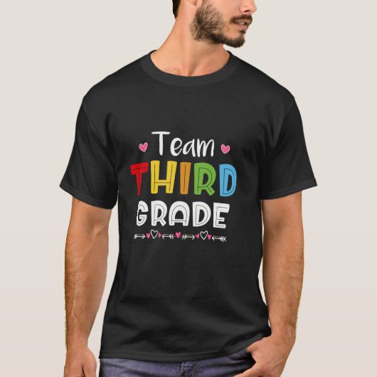 チーム3年生新学期子供へおもしろいとT Tシャツ (正面)