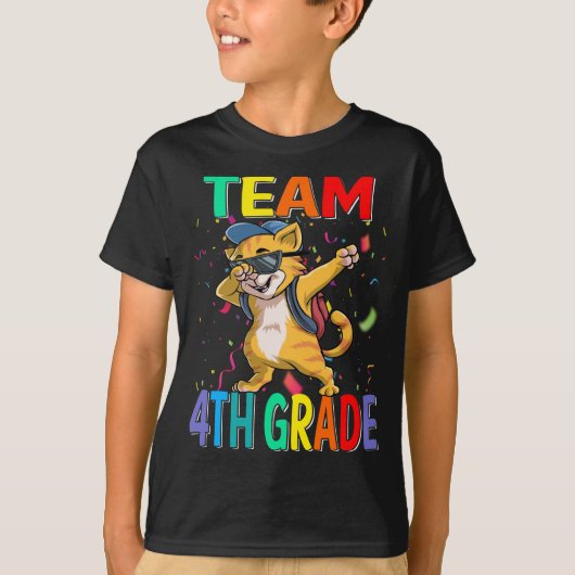 チーム4年生キャット新学期Tシャツ Tシャツ (正面)