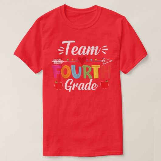 チーム4年生新学期4年生先生スタッド Tシャツ (デザイン正面)