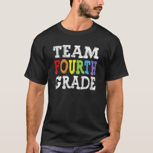 チーム4等分隊4年生先生学生戻るT Tシャツ (正面)