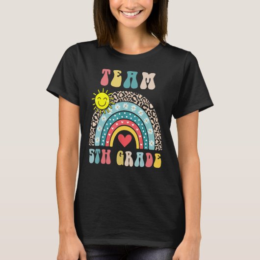 チーム5年生かわいいレインボーハートSchの初日 Tシャツ (正面)