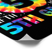 チーム5年生タイポグラフィ絞り染め新学期T ポスター (角)