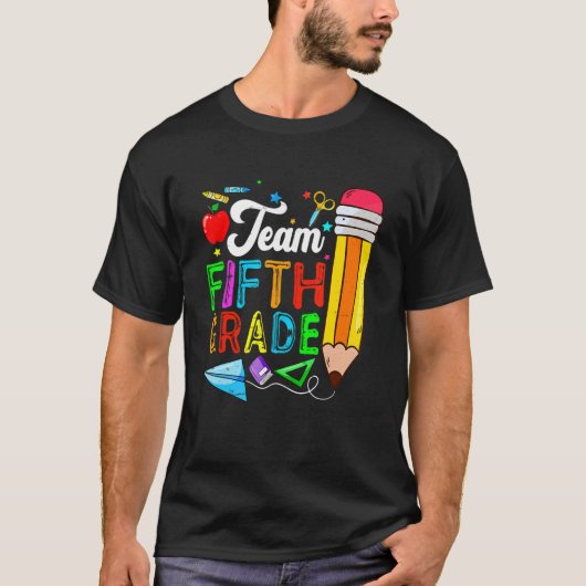 チーム5年生プレスクール先生新学期 Tシャツ (正面)