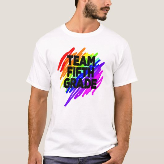 チーム5年生レインボー5年生新学期 Tシャツ (正面)