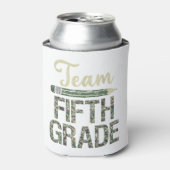 チーム5年生新学期日迷彩柄先生 缶クーラー (缶正面)
