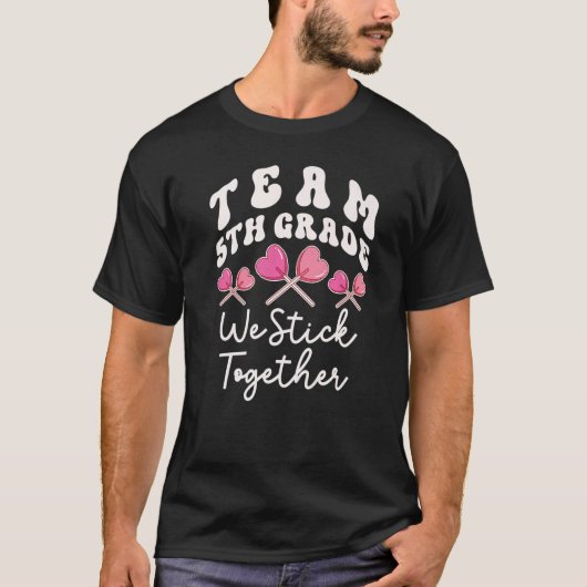 チーム5年生We stick Together Fifth先生Hea Tシャツ (正面)