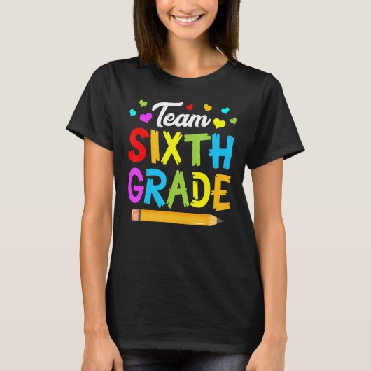 チーム6年生かわいい学生子供先生分隊 Tシャツ (正面)