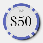 チーム6 (おもしろいカジノマネー) $50カジノコイン ポーカーチップ (裏面)