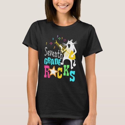 チーム7年生のロック7年生の猫遊の区 Tシャツ (正面)