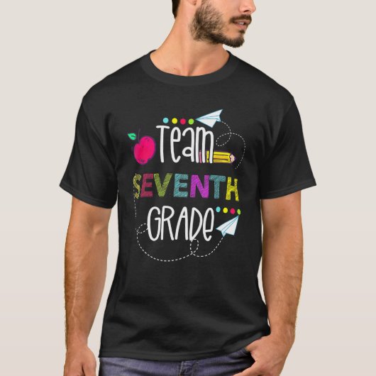 チーム7年生1日目の学校先生Stu Tシャツ (正面)