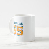 チーム カラー ジャージ 番号 コーヒーマグカップ (正面左)