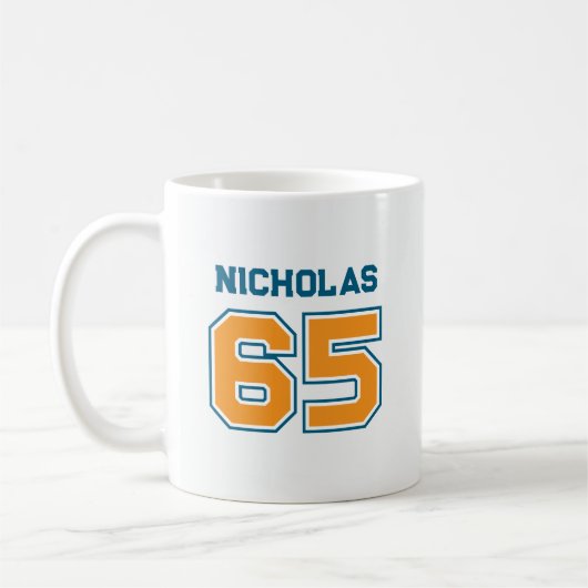 チーム カラー ジャージ 番号 コーヒーマグカップ (左)