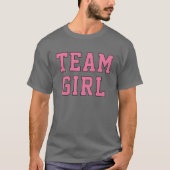 チーム ガール ピンク グレー 性別発表 Tシャツ (正面)
