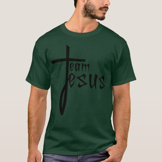 チーム クリュー フレンズ イエス 十字架 キリスト キリスト カトリック Tシャツ (正面)