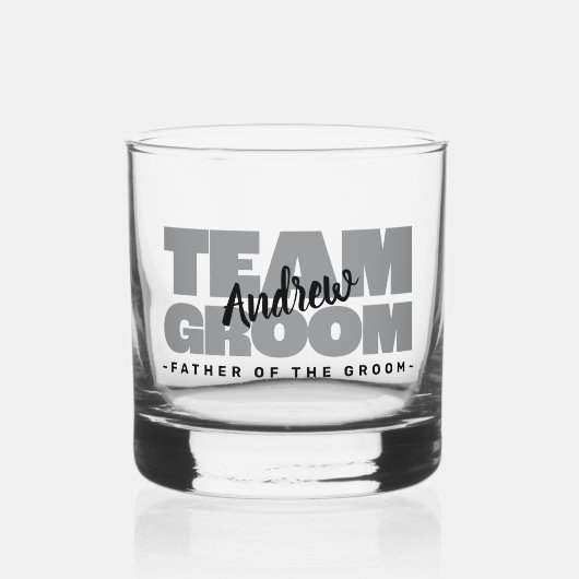 チーム・グルームの名結婚前の父ブラックグレー ウイスキーグラス (正面)
