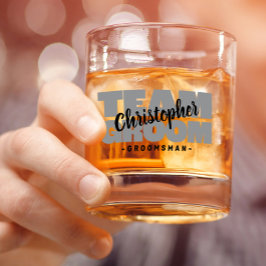 チーム・グルームスマ結婚ンの名前ブラックグレーギフト ウイスキーグラス