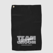 チーム グルーム グルームズマン ゴルファー スポーツ プロ ブラック グレー ゴルフタオル (正面)