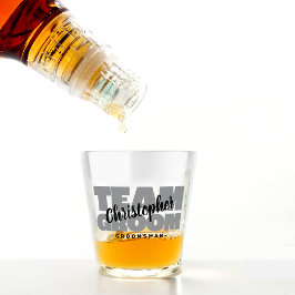 チーム グルーム バチェラーパーティー グルームズマン ブラック グレー ショットグラス