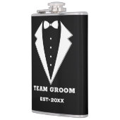 チーム グルーム パーソナライズド グラス フラスク (左)