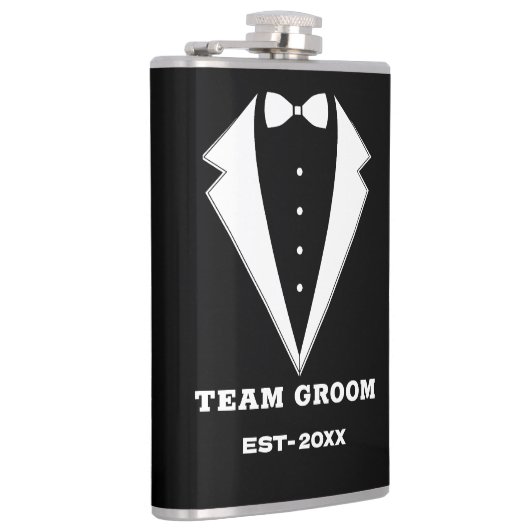 チーム グルーム パーソナライズド グラス, 新郎の仲間たちへのプレゼント フラスク (右)