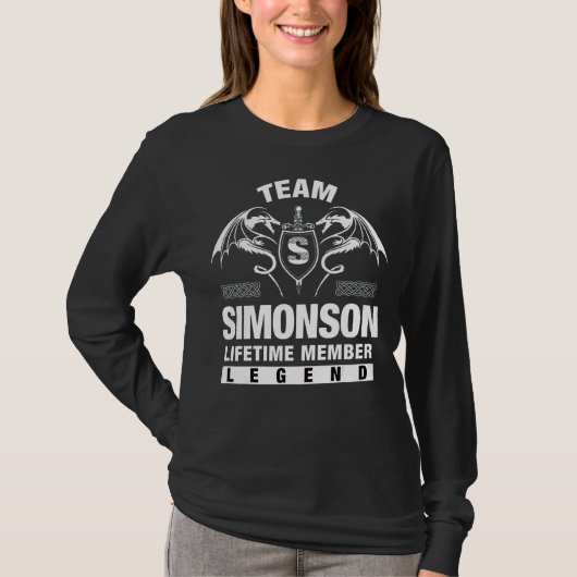 チーム・シモンソン生涯会員 Tシャツ (正面)