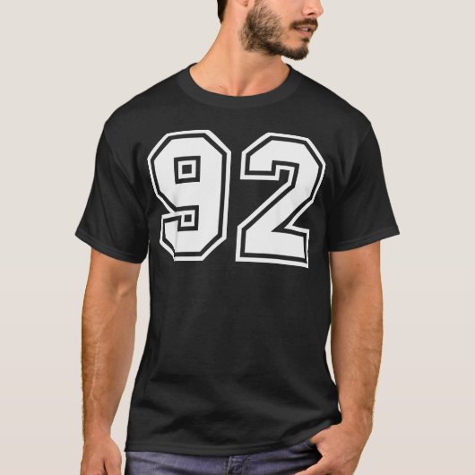 チーム ジャージ ナンバー 92 Tシャツ (正面)