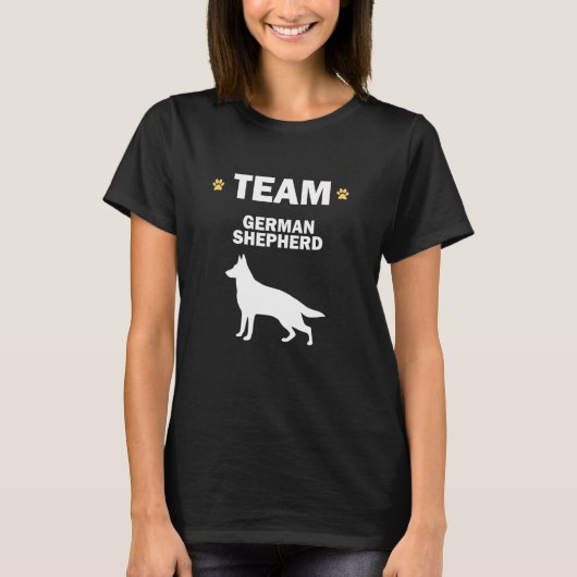 チーム・ドイツの羊飼いかわいいカッコいい犬 Tシャツ (正面)